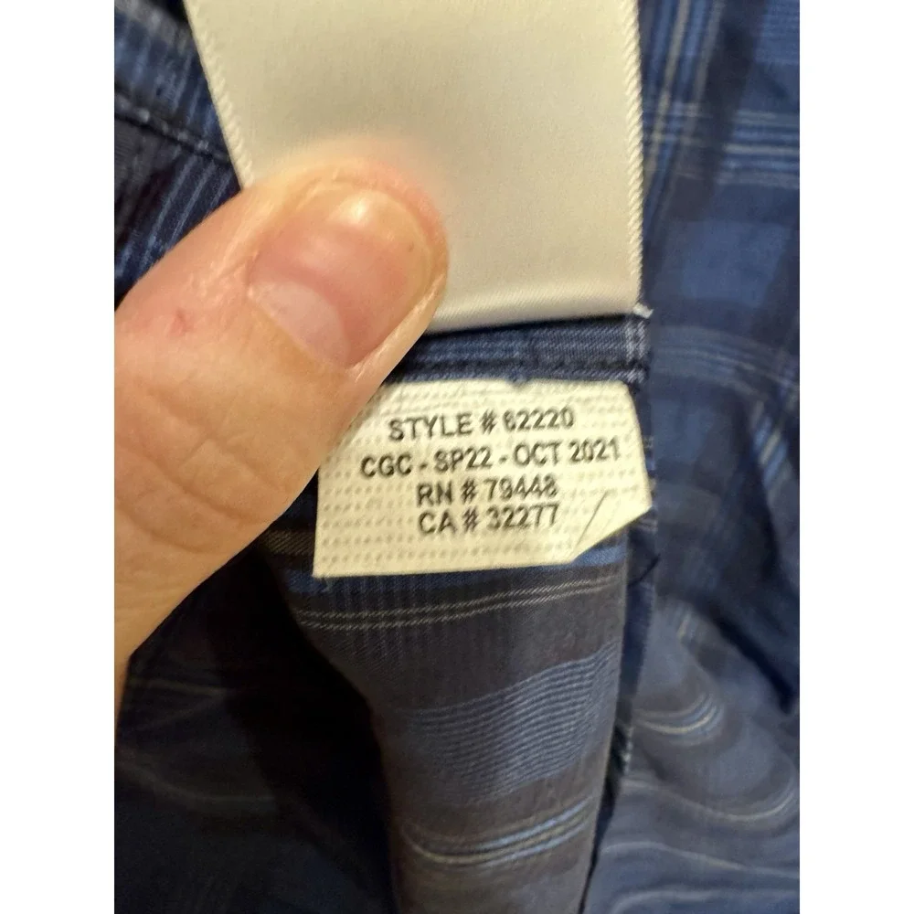 Marmot Eldridge Men's Shirt Blue Plaid Quick Dry Button Front Outdoor Size Small